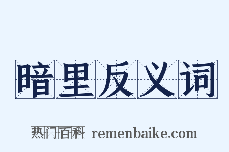 暗里反义词是什么意思的图片